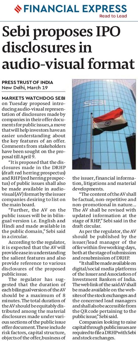 Sebi proposes IPO disclosures in audio-visual format