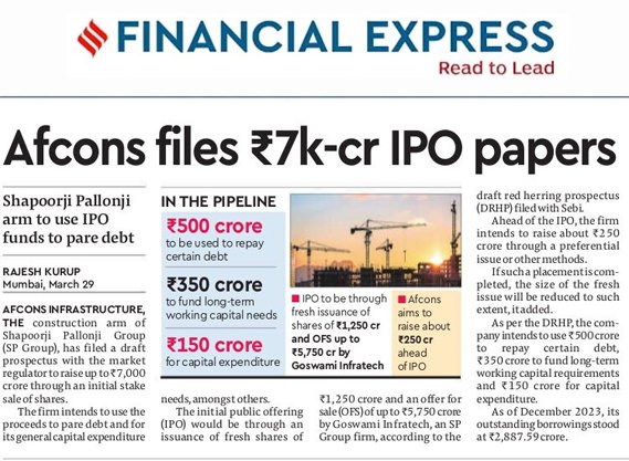 afcons files 7k cr ipo papers